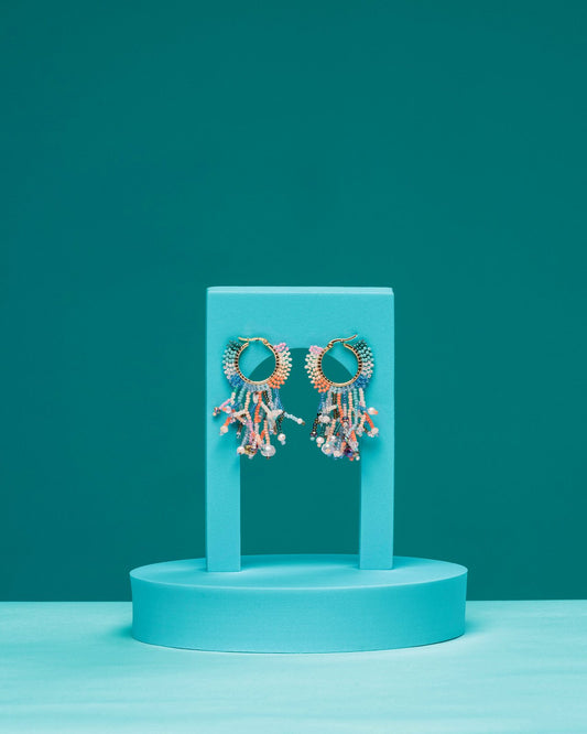 Crystal Coral Earrings